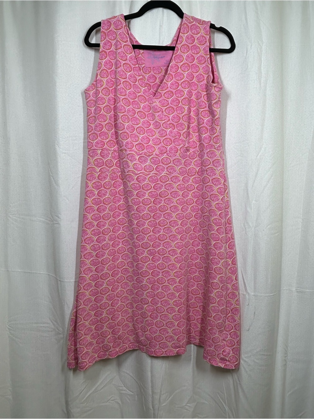 Fresh Produce Pink Citrus Print Dress V-neck Crossover Size XL
